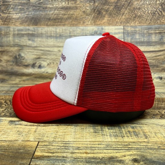 Waiting For A Living Wage Mens Trucker Hat Red Snapback Punk Leftist Ball Cap - Picture 4 of 7